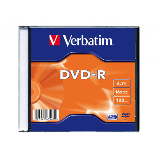 VERBATIM 43547 Verbatim DVD-R slim jewel case 100 4.7GB 16x