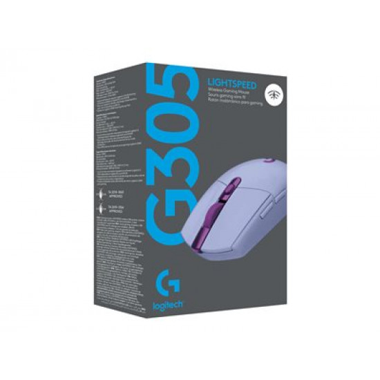 Logitech G305 LIGHTSPEED vezeték nélküli optikai Gaming egér lila (910-006022)