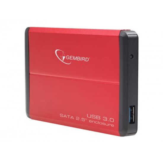 Gembird 2.5'' külső SATA merevlemez ház USB 3.0 piros (EE2-U3S-2-R)