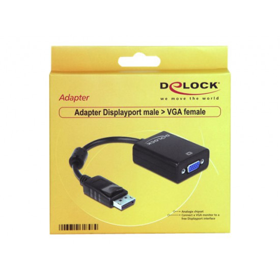 Delock Displayport apa - VGA 15pin anya adapter, 12.5 cm (61848)