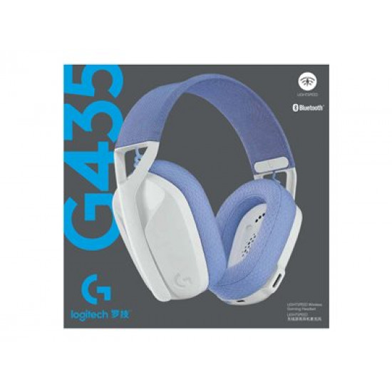 LOGITECH G435 LightSpeed Wireless Gaming Headset - WHITE - EMEA LOGITECH G435 LightSpeed Wireless Gaming Headset - WHITE - EMEA