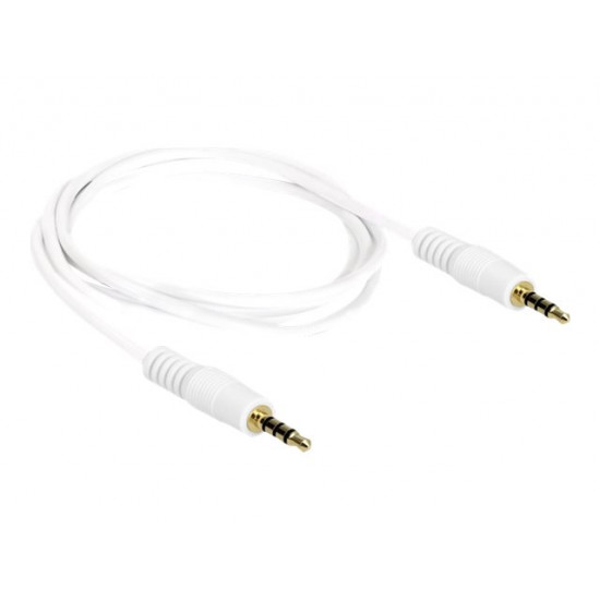 DELOCK Delock Cable Stereo Jack 3.5 mm 4 pin male > male 1 m, white (83440)