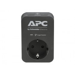 APC Essential SurgeArrest 1 túlfeszültségvédő aljzat 2 USB port fekete (PME1WU2B-GR)