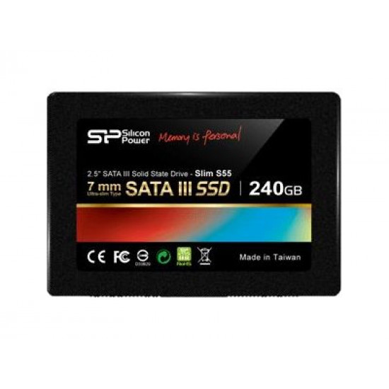 Silicon Power SSD Slim S55 240GB 2.5, SATA III 6GB/s, 550/450 MB/s, 7mm