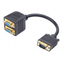 Gembird Cablexpert VGA apa - 2x VGA anya adapter, 20cm (CC-VGAX2-20CM)