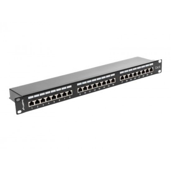 LANBERG PPS6-1024-B Lanberg Patch Panel 24 port 1U, cat. 6, shielded, black