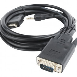 GEMBIRD HDMI - VGA - audio kábeladapter, 1.8m, fekete (A-HDMI-VGA-03-6)