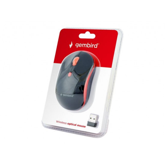 Gembird MUSW-4B-03-R vezeték nélküli optikai egér fekete-piros Gembird MUSW-4B-03-R vezeték nélküli optikai egér fekete-piros