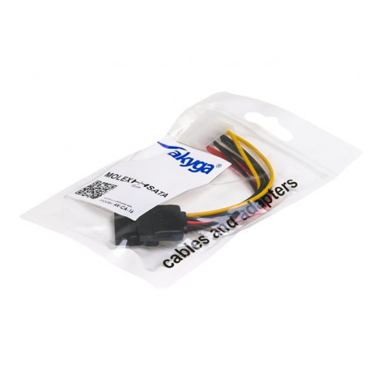 Akyga Molex - 2xSATA kábel 15cm (AK-CA-16)