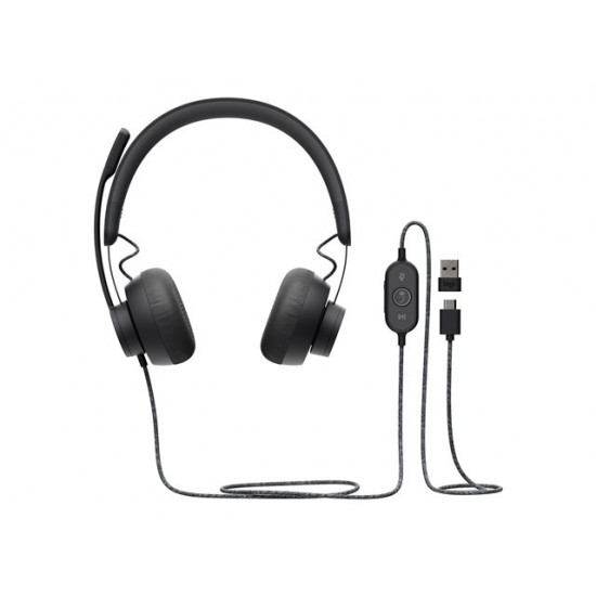 Logitech MSFT Teams Zone Wired mikrofonos fejhallgató fekete (981-000870) Logitech MSFT Teams Zone Wired mikrofonos fejhallgató fekete (981-000870)