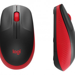 Logitech M190 teljes méretű vezeték nélküli optikai egér piros-fekete (910-005908)