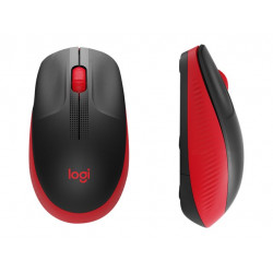 Logitech M190 teljes méretű vezeték nélküli optikai egér piros-fekete (910-005908)
