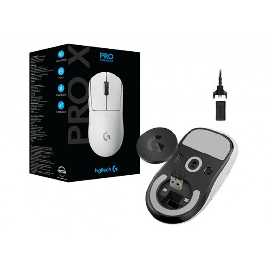 Logitech Pro X Superlight vezeték nélküli egér fehér (910-005943) Logitech Pro X Superlight vezeték nélküli egér fehér (910-005943)