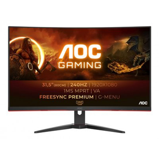 AOC C32G2ZE/BK 31.5inch 1920x1080 VA Curved 240Hz 1MS MPRT FreeSync Premium DPx1 HDMIx1 VESA 100x100 GAMING LINE (C32G2ZE/BK) AOC C32G2ZE/BK 31.5inch 1920x1080 VA Curved 240Hz 1MS MPRT FreeSync Premium DPx1 HDMIx1 VESA 100x100 GAMING LINE (C32G2ZE/BK)