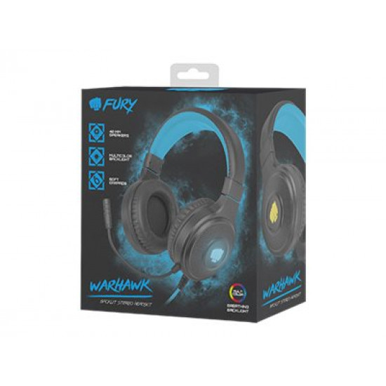 natec Fury WARHAWK RGB mikrofonos gamer fejhallgató fekete-kék (NFU-1585) natec Fury WARHAWK RGB mikrofonos gamer fejhallgató fekete-kék (NFU-1585)