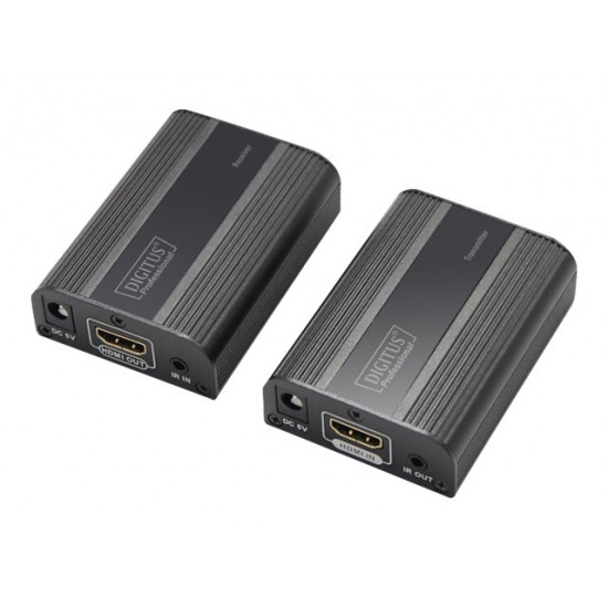 Digitus HDMI Extender szett - 30m/60m, Cat.6/7, 4K/2K, 60Hz UHD, HDCP 2.2, IR, audio  (DS-55204)