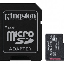 KINGSTON 16GB microSDHC Industrial C10 A1 pSLC Card + SD Adapter