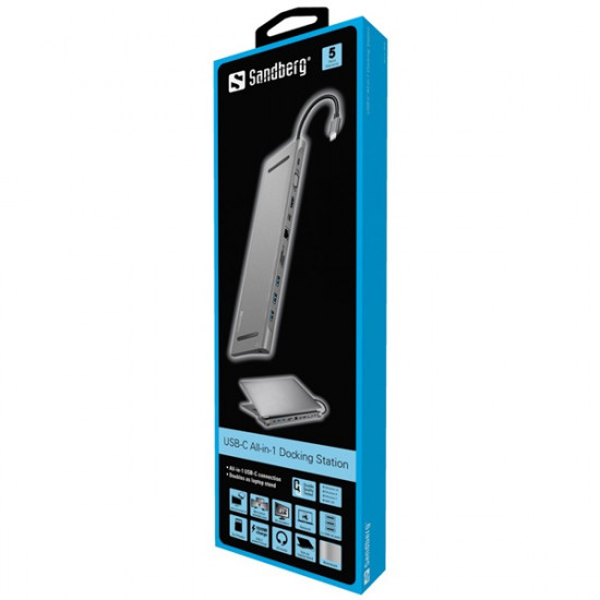 SANDBERG USB-C tartozék, USB-C All-in-1 Docking Station (136-23) SANDBERG USB-C tartozék, USB-C All-in-1 Docking Station (136-23)