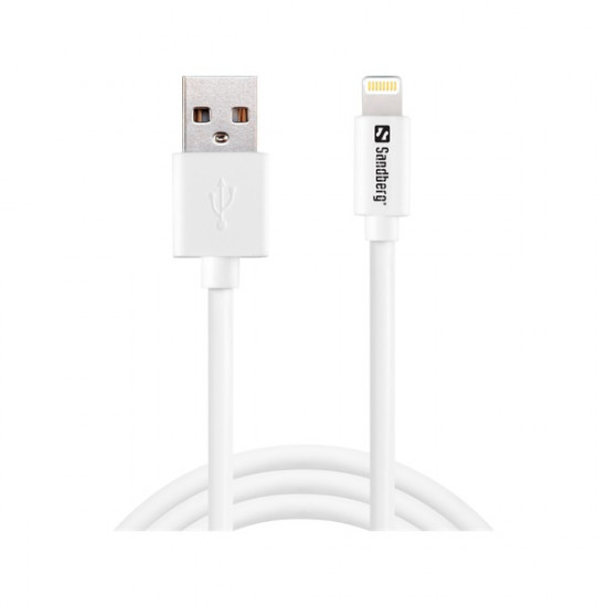 SANDBERG Töltőkábel, USB - Lightning MFI, 1m, fehér (440-75)