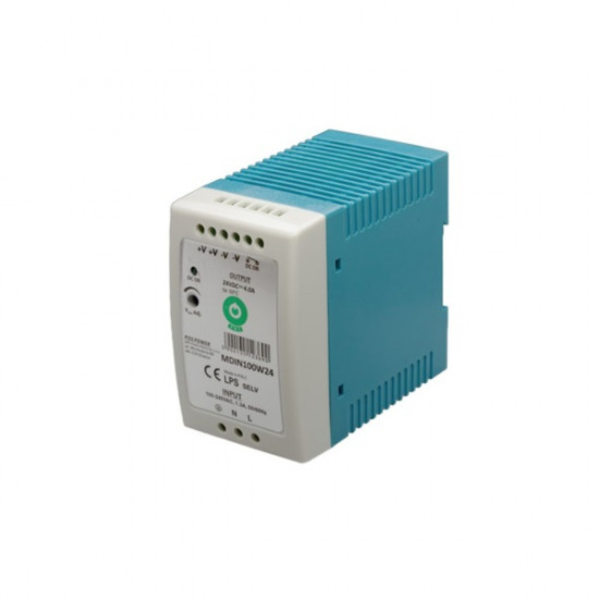 POS Power 24V/4A 96W DIN sínre szerelhető LED tápegység (MDIN100W24)