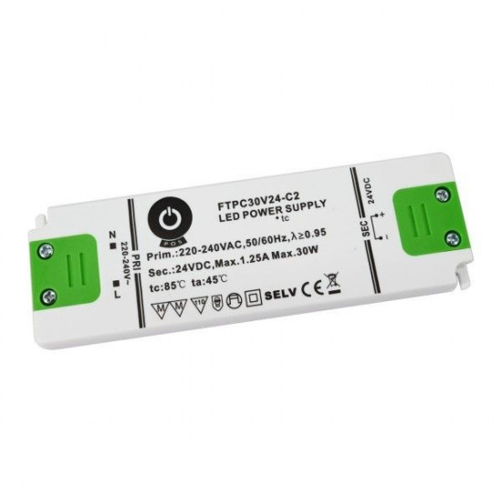 POS Power 24V/1.25A 30W IP20 LED tápegység (FTPC30V24-C2)
