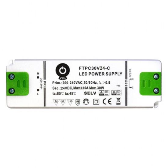 POS Power 24V/1.25A 30W IP20 LED tápegység (FTPC30V24-C)