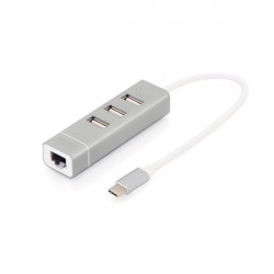 DIGITUS USB Type-C - 3-portos USB 2.0 Hub - Ethernet LAN adapter (DA-70253)