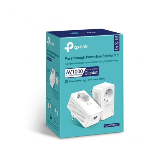 TP-Link TL-PA7017P KIT Gigabit Passthrough Powerline adapter kit