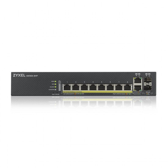 ZyXEL GS1920-8HPv2 8port GbE LAN PoE (130W) 2port Gbe combo RJ45/SFP L2 menedzselhető switch