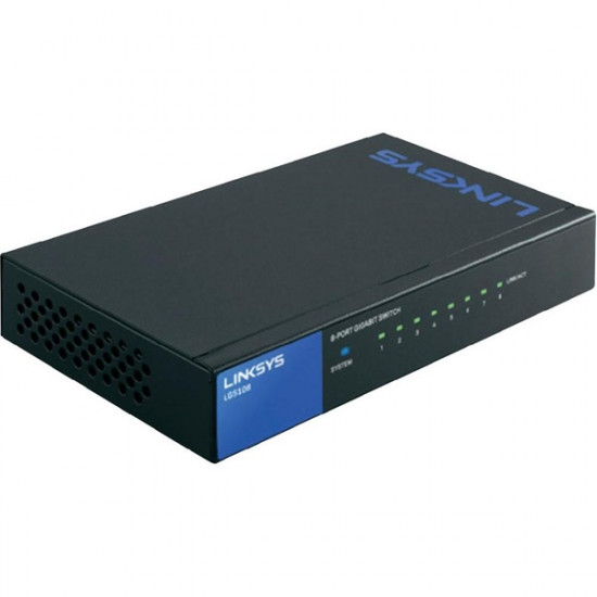 Linksys SMB LGS108 8port 10/100/1000Mbps LAN nem menedzselhető asztali Switch