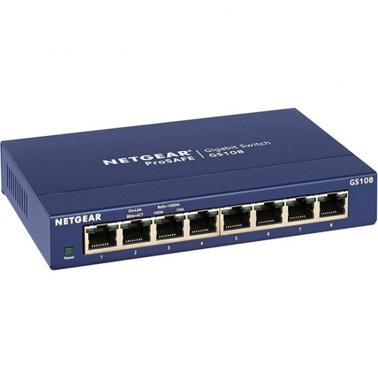 NETGEAR GS108GE Netgear ProSafe 8-Port Gigabit Desktop Switch Metal GS108G NETGEAR GS108GE Netgear ProSafe 8-Port Gigabit Desktop Switch Metal GS108G