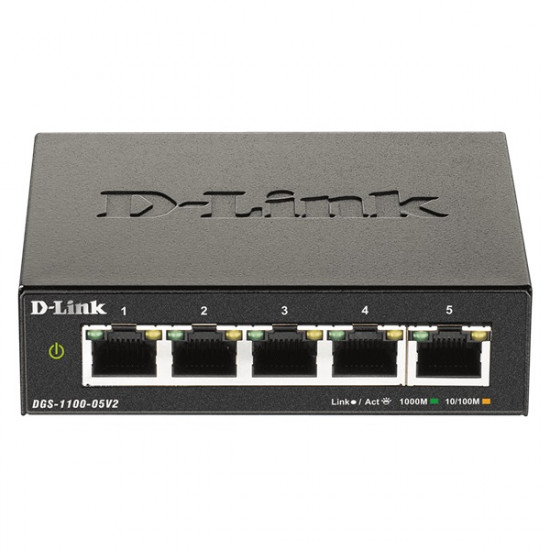 D-Link DGS-1100-05V2/E 10/100/1000Mbps 5 portos switch