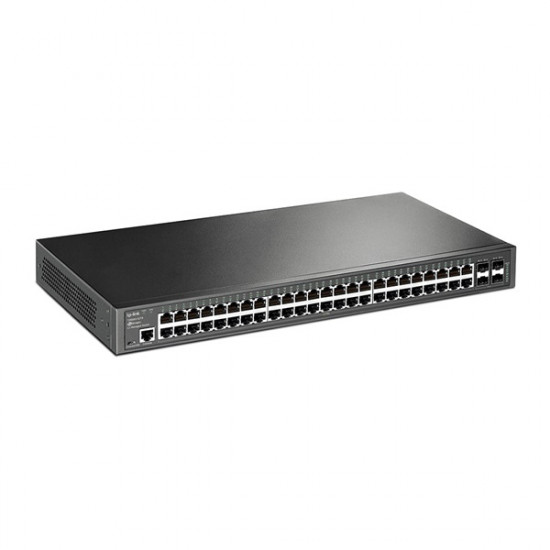 TP-LINK Switch 48x1000Mbps + 4xGigabit SFP + 2xkonzol port, Menedzselhető, TL-SG3452
