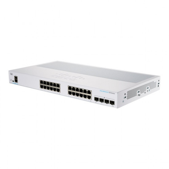 CISCO Switch 24x1000Mbps + 4xGigabit SFP, Fémházas Rackes, Menedzselhető, CBS350-24T-4G-EU