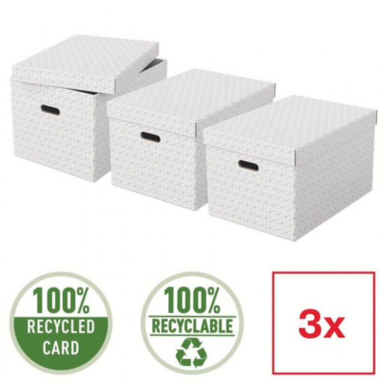 Esselte Home L méret 3db/csomag fehér tárolódoboz (628286) Esselte Home L méret 3db/csomag fehér tárolódoboz (628286)