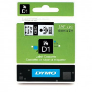 Dymo D1 6mmx7m fehér/fekete feliratozógép szalag
