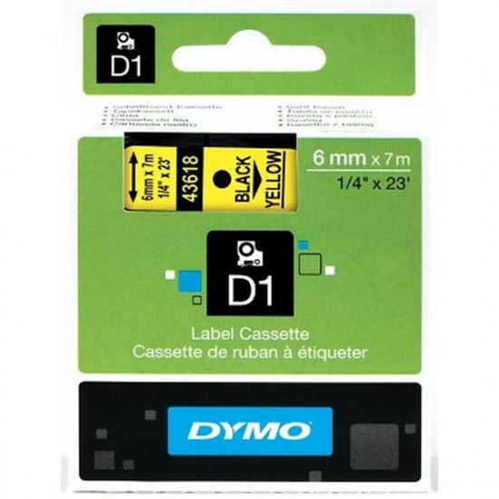 Dymo D1 6mmx7m sárga/fekete feliratozógép szalag (NDY0720790)