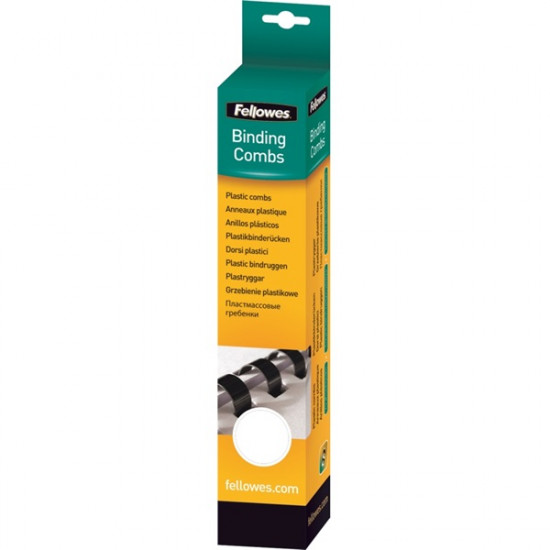 FELLOWES plastic comb round back 21 rings white 10mm