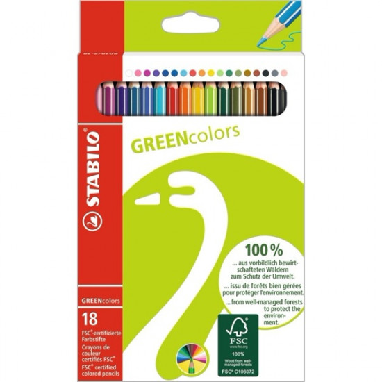 Stabilo Greencolors 18db-os vegyes színű színes ceruza (6019/2-18)