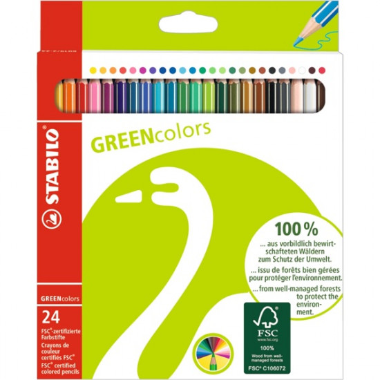 Stabilo Greencolors 24db-os vegyes színű színes ceruza (6019/2-24)