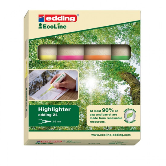 Edding 24 Ecoline 4db-os vegyes színű szövegkiemelő (7580177004)