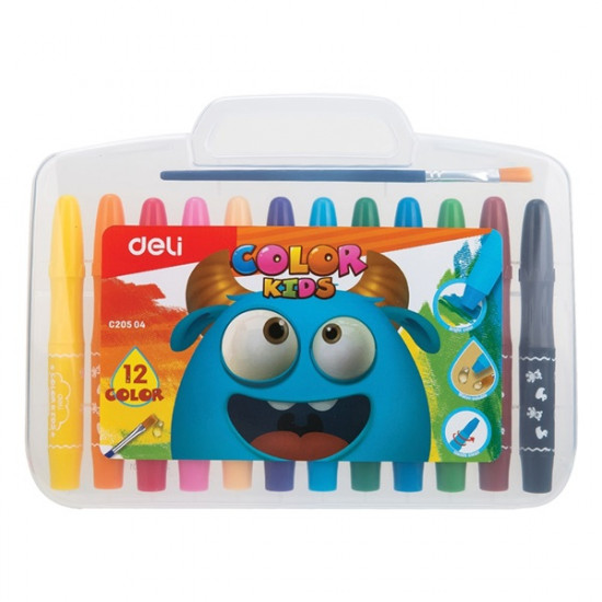 Deli Color Kids 12db-os vegyes színű zsírkréta készlet (DEC20504)