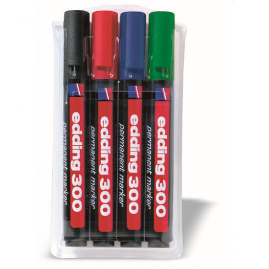 Edding 300 4db-os 1,5-3mm vegyes színű permanent marker készlet (7580003004)