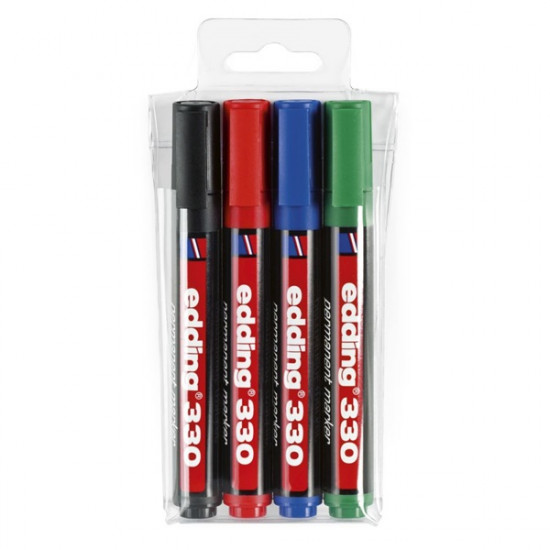 Edding 330 4db-os 1-5mm vegyes színű permanent marker készlet (7580018004)