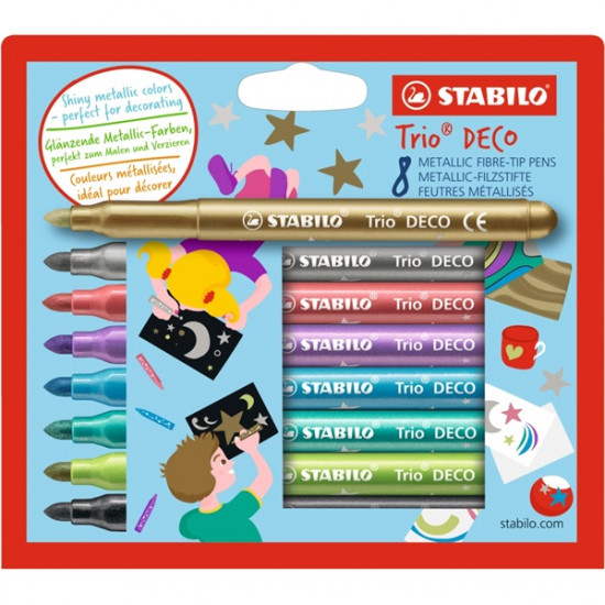 Stabilo Trio Deco 8db-os metálszínű filctoll készlet (377/8) Stabilo Trio Deco 8db-os metálszínű filctoll készlet (377/8)