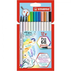 Stabilo Pen 68 brush 12db-os vegyes színű ecsetfilc (568/12-21)