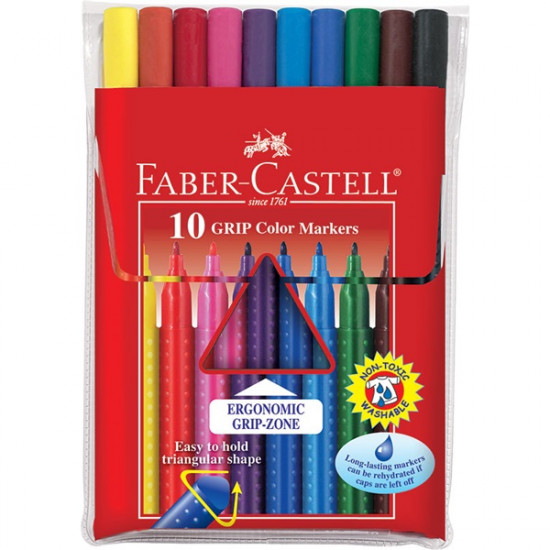 Faber-Castell Grip 10db-os vegyes színű filctoll készlet (P3022-0600)