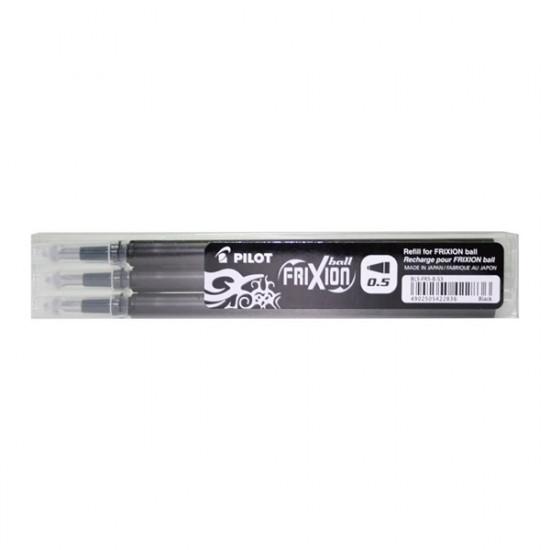 Pilot Frixion 0,5mm 3db-os fekete rollertoll betét (BLS-FR5-B-S3)