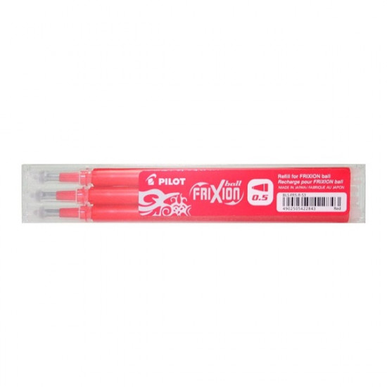 Pilot Frixion 0,5mm 3db-os piros rollertoll betét (BLS-FR5-R-S3)