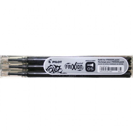 Pilot Frixion Point 0,5mm 3db-os fekete rollertoll betét (BLS-FRP5-B-S3)